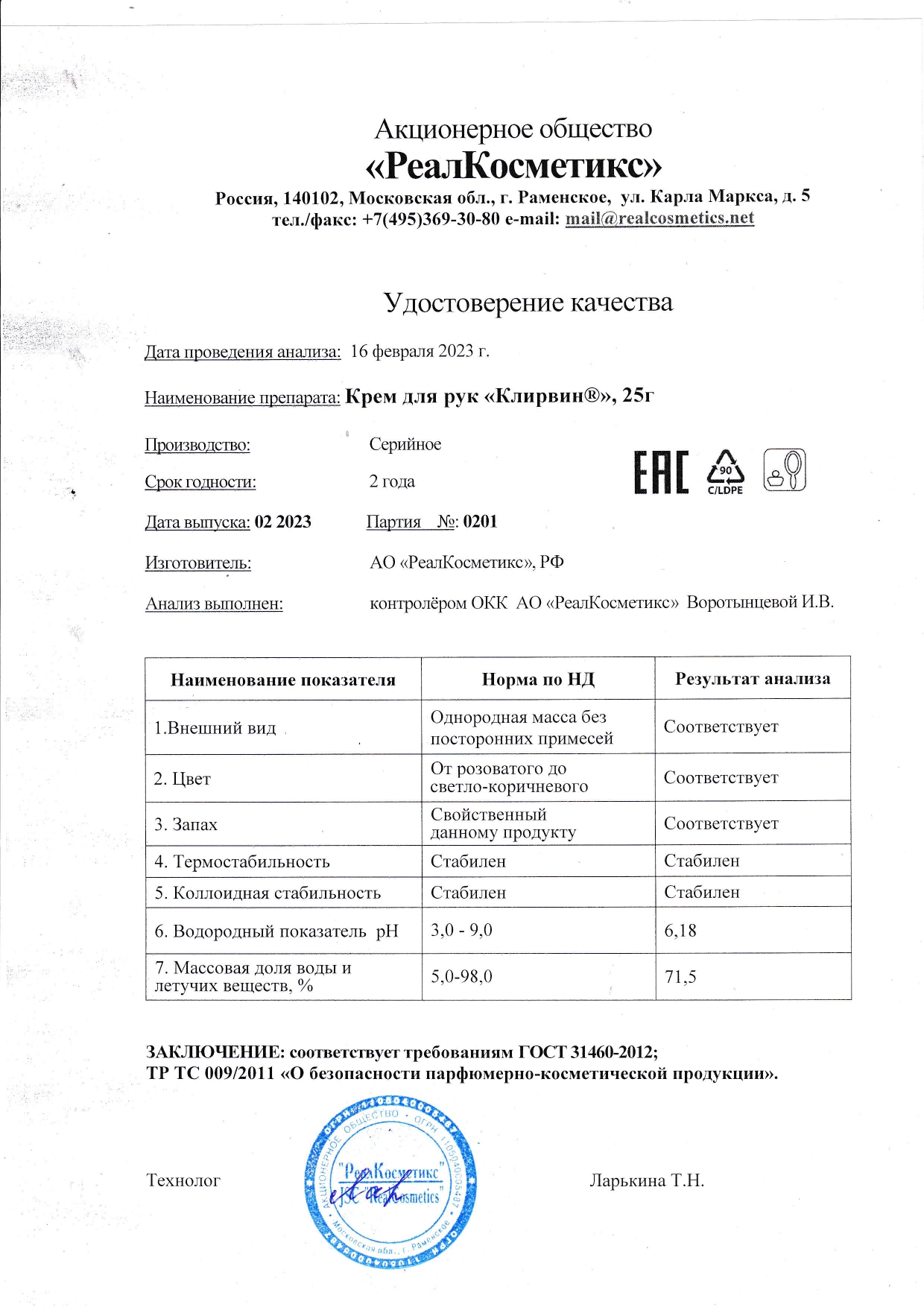 Паспорт №0220230201